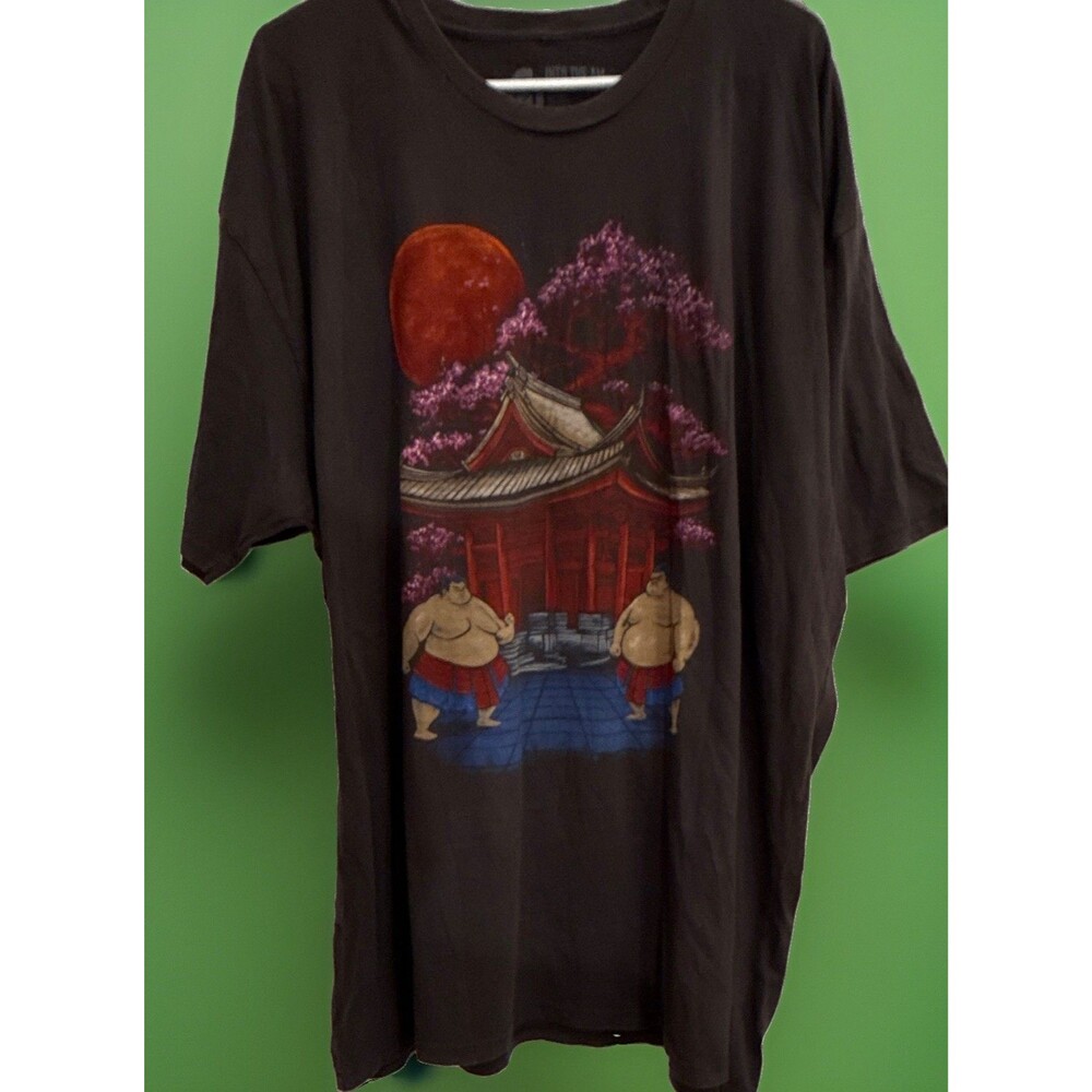Into The AM Men's Black Graphic Print Crew Neck Short Sleeve T-Shirt 3XL